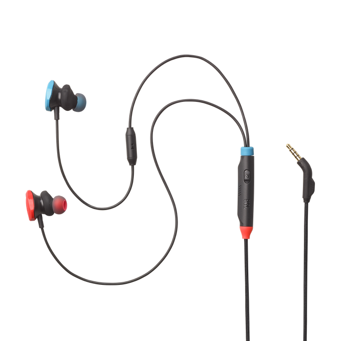 JBL Quantum 50N - Blue & Red - Wired in-ear gaming headset with volume slider and mic mute - Detailshot 2 image number null